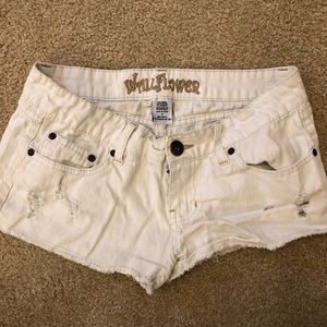 White jean shorts